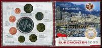 Monaco 3,80 Euro und Silbermedaille 1 Unze Die neuen nationalen Euromünzen 2003 10 Cent - 2 Euro -
