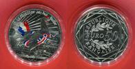 Frankreich 50 Euro Silbermünze von Jean Paul Gaultier designte Münze - Hahn - rote Ausgabe - red edition -