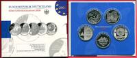 Deutschland 5 x 10 Euro Silber 2008 Offizielles Silbergedenkmünzenset Prooflike with original packaging