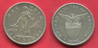 Philippinen Philippines Filipinas 1 Peso Large Type USA Insular Government Verwaltung ohne Münzzeichen -