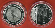 Frankreich 10 Euro Silbermünze Winter Games - Figure Skating, Winterspiele - Eiskunstlauf -
