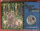 Tuvalu 3 x 50 Cent Silbermünzen, je 1/2 OZ Silb Forest Babies - Dreier Set - Grey Wolf, Red Squirrel, Brown Bear -