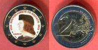 Monaco 2 Euro Gedenkmünze 500 Jahre Souveränität - Lucien I - koloriert - selten in dieser Variante -