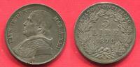 Vatikan Vatican Kirchenstaat Papal State 5 Lire Pius IX (1846-1870) Besseres Jahr Better Year -
