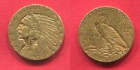 USA 5 Dollars Dollar Half eagle 1909 Indian Head Indianerkopf Philadelphia Mint ohne Münzzeichen USA
