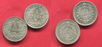Kaiserreich 1 Mark Silber kleiner Adler Kursmünze Kleiner Adler selten in dieser Erhaltung Rare in this condition -