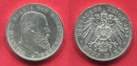Württemberg 5 Mark Silbermünze 1913 Kursmünze, König Wilhelm II USA Unc Rev sm. Edgenicks