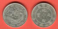 China Empire Qing Dynastie Dollar 7 Mace and 2 Candareens 1908 Chilhi Pei Yang ef details cleaned