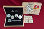 Kanada 4 x 20 Dollar Silbermünzen & Armbanduhr Set Looney Tunes - Pure Silver 4-Coin Proof Set with Watch -