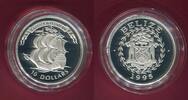 Belize 10 Dollars Silbermünze Carrack - Karacke - 16th Century -