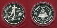 Nicaragua 2000 Cordobas Silbermünze FIFA Fußball-Weltmeisterschaft 1986 Mexiko -