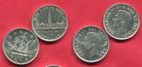 Kanada, Canada 2 x 1 Dollar Silber Royal Visit, Parlamentsgebäude Ottawa und Segelschiff -