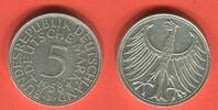 BRD Bundesrepublik Deutschland, FRG, Germany 5 DM Deutsche Mark Silberadler Jahrgang Key Date Auflage 60.000 -