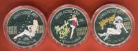 Niue 3 x 2 Dollar Silbermünzen Nose Art - Flugzeug Graffiti im Zweiten Weltkrieg -