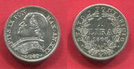 Päpstliche Staaten Rom Vatikan 1 Lira Pius IX Large Bust -