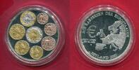 Estland Gedenkprägung Medaille Silbermedaille mit Eurostaatenmünzen ESTLAND (Münzen auf Medaille geprägt) -