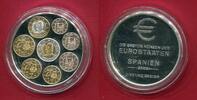Spanien Gedenkprägung Medaille Silbermedaille mit Eurostaatenmünzen SPANIEN (Münzen auf Medaille geprägt) -