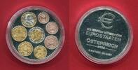 Österreich Gedenkprägung Medaille Silbermedaille mit Eurostaatenmünzen ÖSTERREICH (Münzen auf Medaille geprägt) -