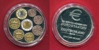 Deutschland Gedenkprägung Medaille Silbermedaille mit Eurostaatenmünzen DEUTSCHLAND (Münzen auf Medaille geprägt) -