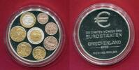 Griechenland Gedenkprägung Medaille Silber-Medaille mit Eurostaatenmünzen GRIECHENLAND (Münzen auf Medaille geprägt) -