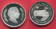Jordanien Jordan 3 Dinars IYC UNICEF Internationales Jahr des Kindes, Jordanien, Kinder bei Besichtigung Amman-Palast -