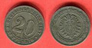 Kaiserreich 20 Pfennig Kleiner Adler - Prägestätte Hamburg -