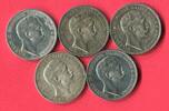 Preußen 5 x 3 Mark Silbermünzen Kaiser Wilhelm II. - Lot -