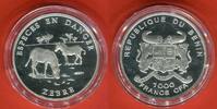 Benin 1000 Francs CFA Silbermünze Zebra - Gefährdete Tierwelt - Endangered Wildlife -
