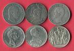 Bayern, Preußen 6 x 2 Mark Silbermünzen Kaiserreich Lot - 6 Münzen/Typen -