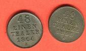 Mecklenburg -Schwerin bzw. M.-Strelitz 1/48 Taler Lot 2 Stück -