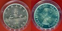 Kanada, Canada 1 Dollar Silber Kursmünze Kanu Elisabeth II. -