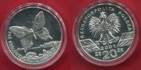 Polen, Poland, Polska 20 Zloty Silber Gedenkmünze Schwalbenschwanz Schmetterling Paź Królowej (Papilio machaon) -