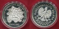 Polen, Poland, Polska 300000 Zloty Silber Gedenkmünze Zamość Weltkulturerbe UNESCO 1992 -