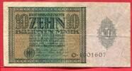 Deutschland Inflation Weimarer Republik 10 Billionen Mark Reichsbanknote Serie O -