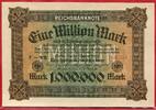 Deutschland Inflation Weimarer Republik 1 Million Mark Reichsbanknote Serie WB Einseitig Uniface -