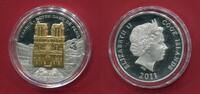 Cook-Inseln 10 Dollars Silbermünze Notre-Dame Paris Skulpturmünze (1 oz, m. 24-Karat-Teilvergoldung) -