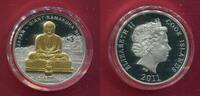 Cook-Inseln 10 Dollars Silbermünze Buddha Kamakura Skulpturmünze (1 oz, m. 24-Karat-Teilvergoldung) -