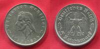5 Reichsmark Marik  Silber 1934 F III. Reich Deutschland Germany 175. Geburtstag von Schiller vz kl. Kratzer