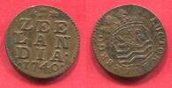 Niederlande Provinz Zealand Seeland 1 Duit CU Kupfer Wappen -