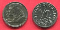 Deutschland Inflation Notgeld 1/2 Mark Stadt Düren Pilot Magnetisch -