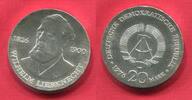 DDR Eastern GERMANY 20 Mark Silbergedenkmünze Gedenkmünze 150. Geburtstag von Wilhelm Liebknecht -