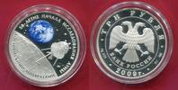 Russland Russia Rußland 3 Rubel Silber Farbmünze Colorized The 50th Anniversary of the Beginning the Moon Research by Space Equipment -