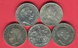 Bayern Preußen 5 x 3 Mark Silbermünzen Kaiserreich Lot 5 Typen - Silber -