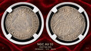 Denmark Dänemark 1 Mark Dansk Silber Christian IV. Only one finer by NGC -