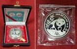 China 10 Yuan Silber eingeschweißt in Originalfolie 1990 Chinese Panda - PP - 1 OZ Proof Silver Coin Proof (still sealed) with capsule, box & coa
