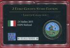 Italien 2 Euro Farbprägung vergoldet 2 Euro Golden Stars-Edition - EXPO Mailand -