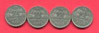 Deutschland BRD 4 x 2 Mark Kursmünzen Kompletter Jahrgang - Weintrauben & Ähren D,F,G,J -