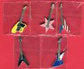 Somalia 5 x 1 $ Gitarren Farbmünzen emailliert 50 Jahre E-Gitarren -