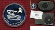 Kanada, Canada 20 Dollars Silbermünze mit Hologramm 20 Dollars 2001 Russel Model L Touring Car AUTO Kinegramm und Originalverpackung Picture