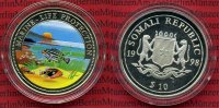 Somalia 10 Dollars Farbmünze Somalia 10 $ 1998 Farbmünze Marine Life Protection Meeresfauna Picture